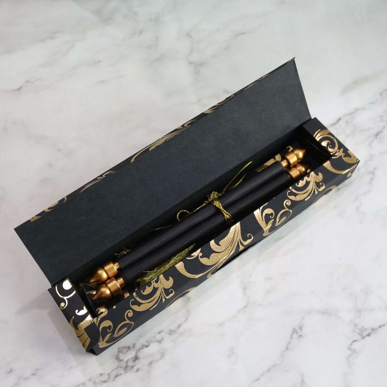 Scroll Invitation Card Black Wedding Invitation Foiling Printing Personalized Custom